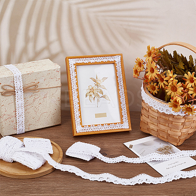 4 Rolls 4 Styles Cotton Flower Lace Ribbon OCOR-FG0002-77A-1