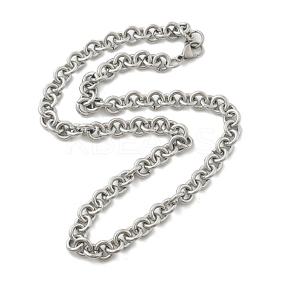 Non-Tarnish 304 Stainless Steel Rolo Chains Necklaces LS-NJEW-F297-02P-1