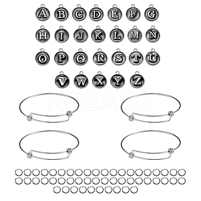 DIY Letter Bangle Making Kits DIY-SZ0001-61P-1