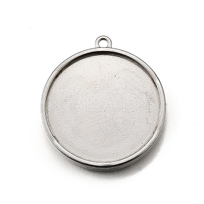 304 Stainless Steel Pendant Cabochon Settings STAS-S181-02P-B-1