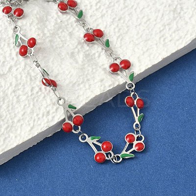 304 Stainless Steel Enamel Link Bracelets for Women BJEW-K226-16P-1