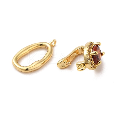 Brass Pave Cubic Zirconia Fold Over Clasps KK-E082-02G-03-1