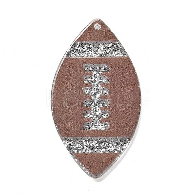 Transparent Resin Pendants RESI-M037-02B-1