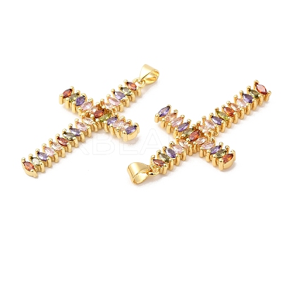 Brass Micro Pave Cubic Zirconia Pendants ZIRC-L103-016G-1