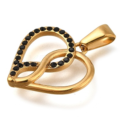 Ion Plating(IP) 304 Stainless Steel Pendants with Rhinestone STAS-Z113-12G-02-1