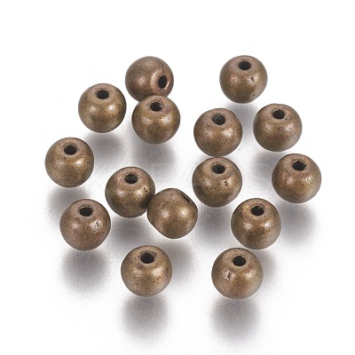 Tibetan Style Alloy Round Beads TIBEB-5204-AB-NR-1