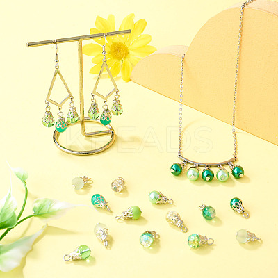 100Pcs Glass Pendants PALLOY-TADJ00015-1