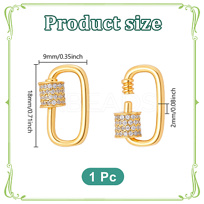 1Pc S925 Sterling Silver Screw Carabiner Lock Charms STER-NB0001-23G-1