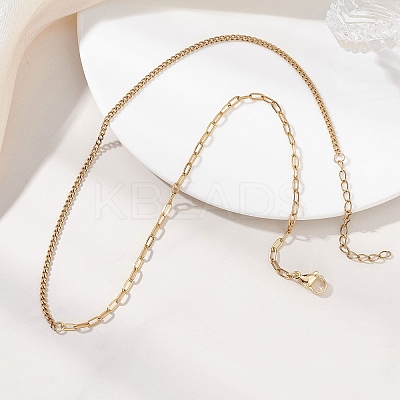 304 Stainless Steel Twisted Chain Paperclip Chain Necklaces NJEW-JN05781-02-1