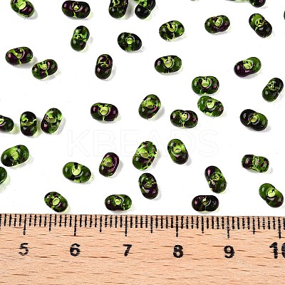 Picasso Spray Painted Glass Seed Beads SEED-T006-04-17-1