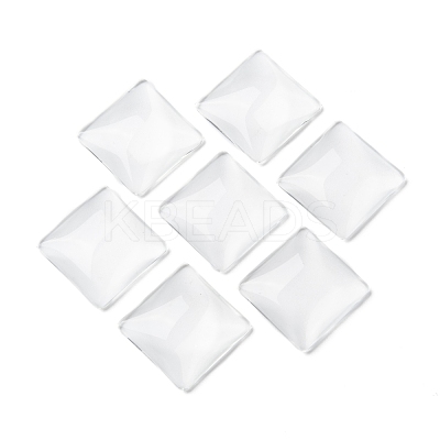Transparent Glass Square Cabochons X-GGLA-A001-25mm-1