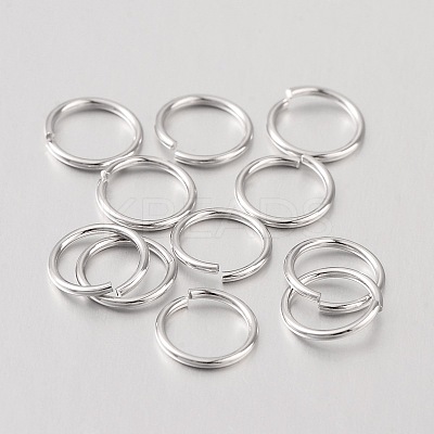 Anti-Tarnish Rhodium Plated 925 Sterling Silver Open Jump Rings STER-I005-32-8mm-1