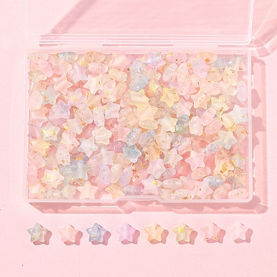 200Pcs Gradient Color Transparent Acrylic Beads MACR-FS0002-03-1