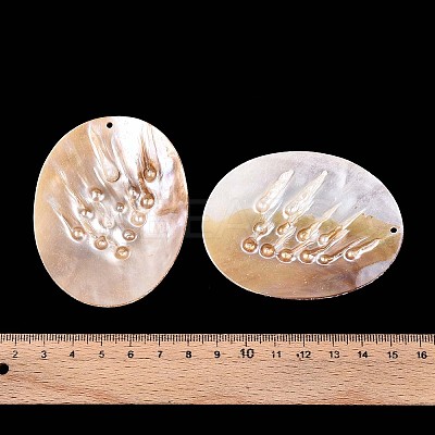 Natural Freshwater Pearl and Freshwater Shell Big Pendants SHEL-T020-52-1