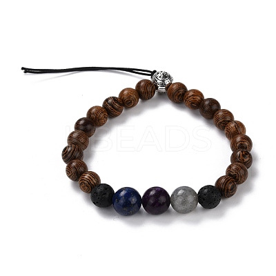 Wood Beads Stretch Bracelets Making BJEW-PH00009-18-1