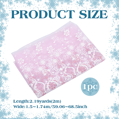 2M Polyester Snowflake Mesh Fabrics DIY-WH0622-388B-1