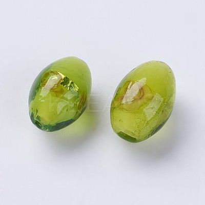 Handmade Silver Foil Lampwork Beads LAMP-J089-I-1