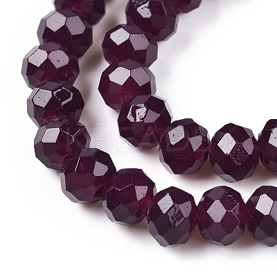 Baking Paint Imitation Jade Glass Bead Strands DGLA-A034-J4MM-A02-1