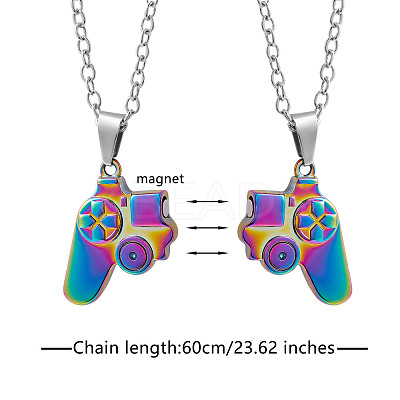 Magnetic Game Controller Pendant Matching Necklaces Set JN1013A-1