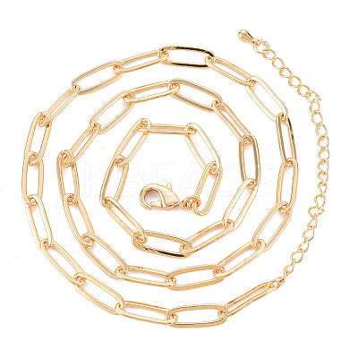 Brass Paperclip Chain Necklace Making X-KK-S356-575-NF-1