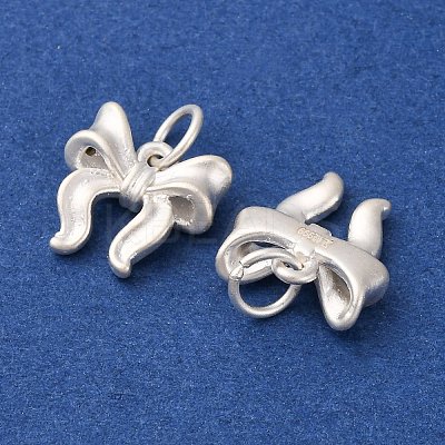 Fine Silver Bowknot Charms STER-A047-03MS-1