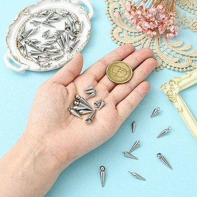 60Pcs 6 Styles 201/304 Stainless Steel Pendants STAS-CJ0002-93-1