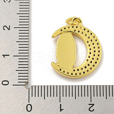 Virgin Mary Theme Rack Plating Brass Micro Pave Cubic Zirconia Pendants KK-C074-70G-01-1