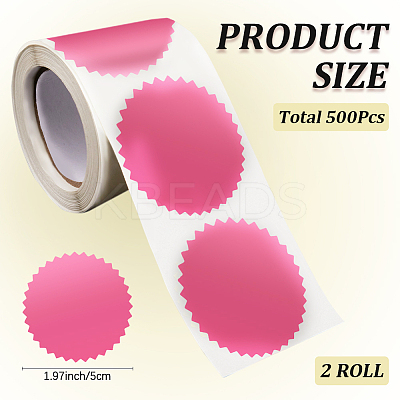 2 Rolls Paper Self-Adhesive Serrated Edge Awards Blank Stickers DIY-CP0012-59-1