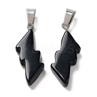 Natural Obsidian Pendants G-C057-01P-04-1