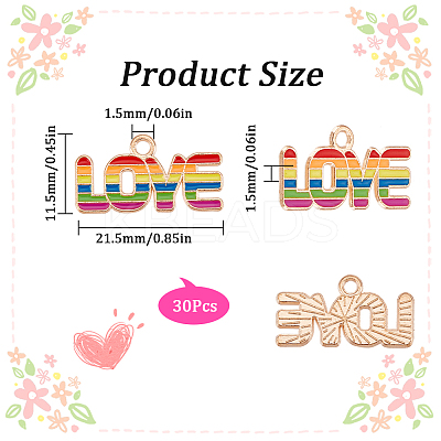 Rainbow Color Alloy Enamel Pendants ENAM-SC0003-95-1