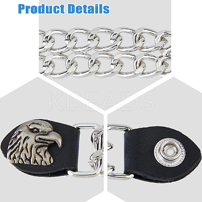 5Pcs Alloy & Imitation Leather Waistcoat Extension Chain FIND-FH0008-85A-1