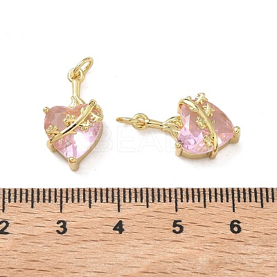 Brass Micro Pave Cubic Zirconia Pendants KK-F930-21G-1