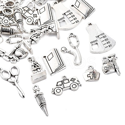 36Pcs 9 Styles Tibetan Style Alloy Pendants TIBE-FP0001-03-1