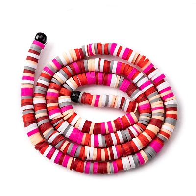 Handmade Polymer Clay Beads Strands CLAY-R089-4mm-T05C-1