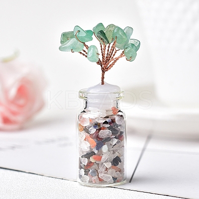 Natural Green Aventurine Chips Tree Decorations PW-WG81217-04-1