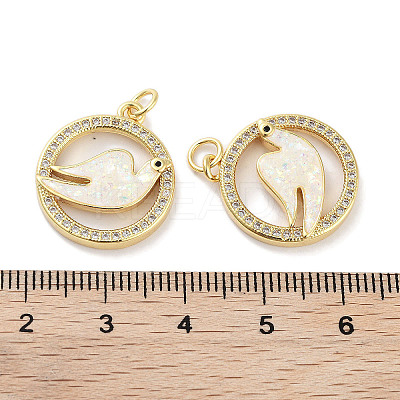 Brass Micro Pave Clear Cubic Zirconia Pendants KK-L213-024G-02-1
