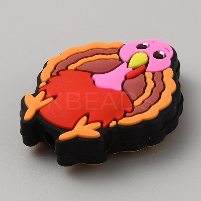 Thanksgiving Day Turkey Food Grade Eco-Friendly Silicone Focal Beads LS-SIL-SZC0008-01-1