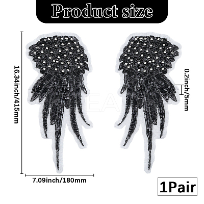 2Pcs 2 Styles Polyester Embroidery Sew on Appliques DIY-CY0001-02B-03-1