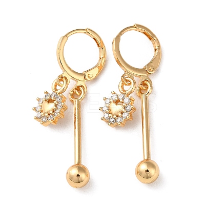 Rhinestone Sun with Heart Leverback Earrings EJEW-K256-39KCG-1