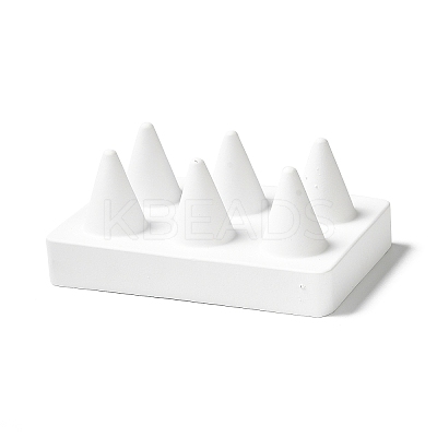Rectangle Resin Ring Display Stands with 6 Cones Holder ODIS-A012-02-1