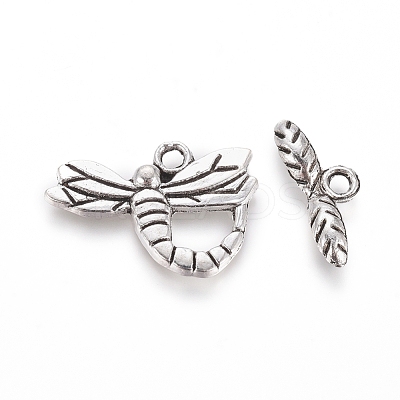 Tibetan Style Alloy Toggle Clasps TIBE-L005-012AS-1