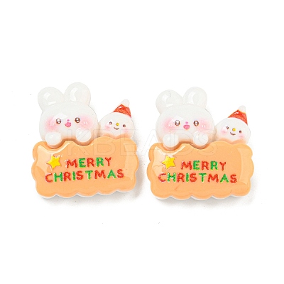 Christmas Rabbit Theme Opaque Resin Decoden Cabochons LS-CRES-B022-04F-1
