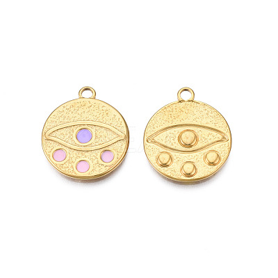 304 Stainless Steel Enamel Pendants STAS-N092-143B-1