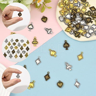 72Pcs 12 Styles Tibetan Style Alloy Pendants FIND-SC0019-42-1