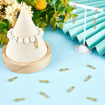 Brass 14Pcs Micro Pave Cubic Zirconia Pendants ZIRC-BBC0001-60-1