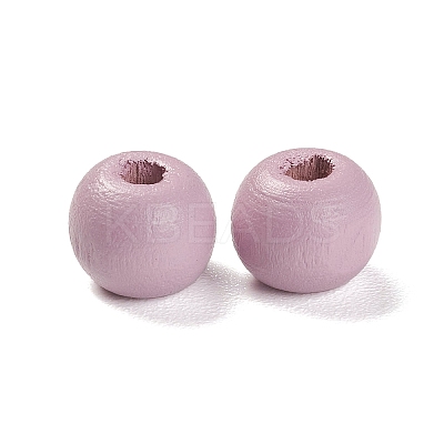 Spray Painted Natural Maple Wood Beads WOOD-M007-01A-1