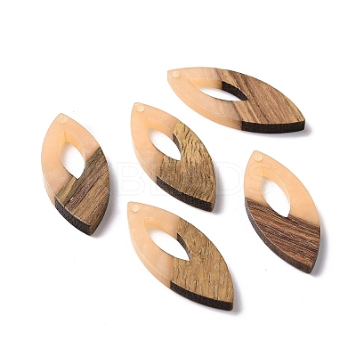 Opaque Resin & Walnut Wood Pendants RESI-N025-047B-03-1