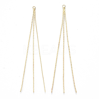 Brass Boston Link Chain Tassel Big Pendants X-KK-R129-04-1