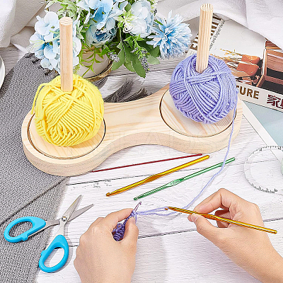 1 Set Rotatable Wooden Yarn Skein Spinner DIY-BC0005-79-1