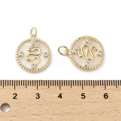 Brass Micro Pave Cubic Zirconia Pendants KK-P260-23G-1